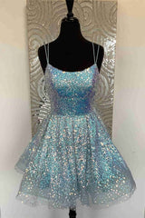 Party Dresses Summer, Cute Hot Pink Sequins A-Line Homecoming Dress Hoco Night Dresses