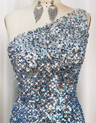 Evening Dresses Stunning, Gorgeous Sparkly Sequin One Shoulder Tight Homecoming Dress With Fringe