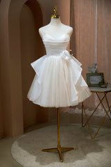 Bridesmaid Dress Mdae To Order, Cute Spaghetti Straps A Line Beading Tulle Short Homecoming Dresses