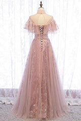 Homecoming Dresses 2038, Elegant High Neck Vintage Long Lace Up Prom Dresses Flowy Party Gowns