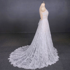Wedding Dresses Inspiration, Charming Spaghetti Straps Long A-line Wedding Dresses Beach Wedding Dresses