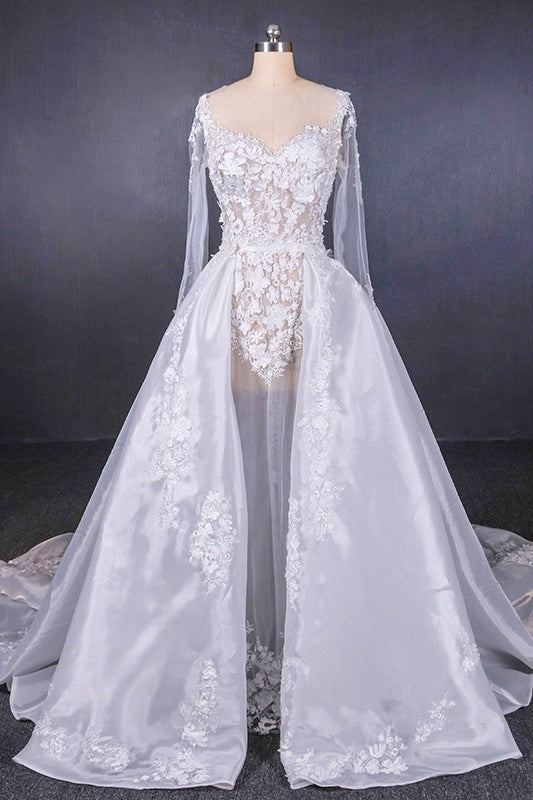 Wedding Dresses And Shoes, Long Sleeves Simple Elegant Wedding Dresses Lace Wedding Gowns