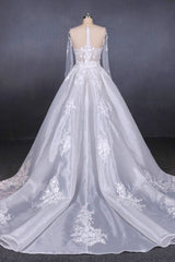 Wedding Dress And Shoe, Long Sleeves Simple Elegant Wedding Dresses Lace Wedding Gowns