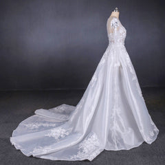 Wedding Dresses For Bridesmaid, Long Sleeves Simple Elegant Wedding Dresses Lace Wedding Gowns