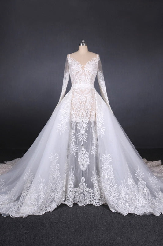 Wedding Dress With Sleeved, Elegant Long Sleeves Lace Wedding Dresses Beautiful Bridal Dresses