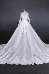 Wedding Dresses With Sleeve, Elegant Long Sleeves Lace Wedding Dresses Beautiful Bridal Dresses