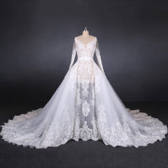 Weddings Dresses With Sleeves, Elegant Long Sleeves Lace Wedding Dresses Beautiful Bridal Dresses