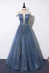 Bridesmaids Dresses Cheap, Lovely Tight A-line Lace Up Blue Prom Dresses For Girls Party Dresses