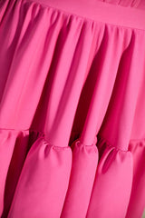 Formal Dresses For Winter, Hot Pink A-line Ruffled Lace-Up Homecoming Dress