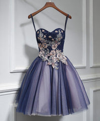 Sparklie Prom Dress, Cute Lace Tulle Short A Line Prom Dress, Homecoming Dress