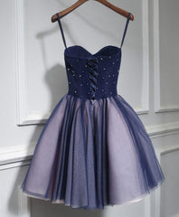 Girl Dress, Cute Lace Tulle Short A Line Prom Dress, Homecoming Dress