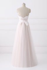 Wedding Dresses Spring, Girly Spaghetti Straps Long A-line Floor Length Wedding Dresses