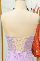 Homecoming Dresses Simple, Purple Lace Tight Short Hoco Dress