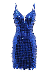 Homecoming Dresses Sparkle, Royal Blue Sparkly Sequins Tight Short Homecoming Dress