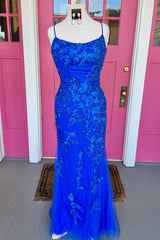 Bridesmaid Dresses On Sale, Royal Blue Mermaid Prom Dress with Appliques