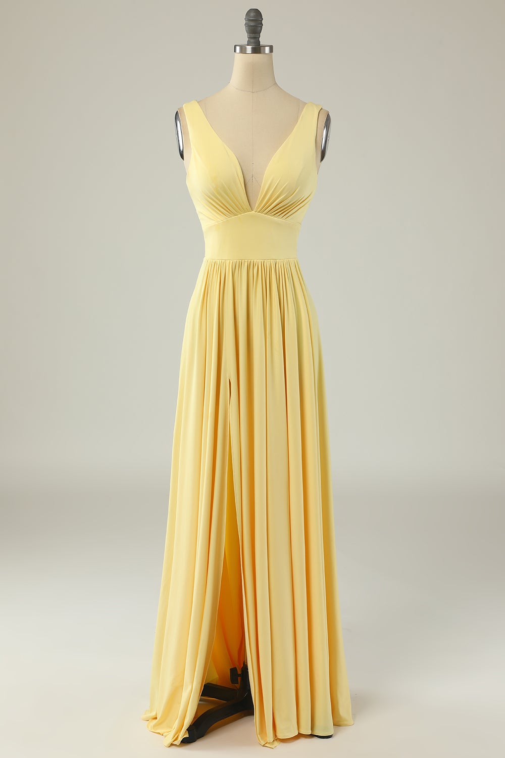Prom Dresses Sites, Classic Yellow Long Prom Dress with Split