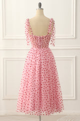 Plu Size Wedding Dress, Pink Tulle Spaghetti Straps Prom Dress