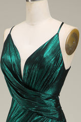 Prom Dress Prom Dresses, Hot Mermaid Spaghetti Straps Dark Green Long Prom Dress with Open Back