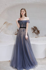 Evening Dress With Sleeves, A Line Bateau Neck Floor Length Short Sleeves Zipper Prom Dresses