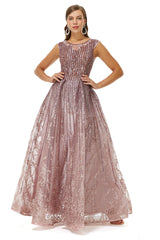 Formal Dresses Simple, A-Line Beaded Jewel Appliques Lace Floor-Length Cap Sleeve Prom Dresses