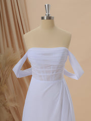 Wedding Dresses A Line Lace, A-line Chiffon Off-the-Shoulder Pleated Court Train Corset Wedding Dress