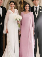 Wedding Decor, A-Line/Princess Bateau Floor-Length Chiffon Mother of the Bride Dresses