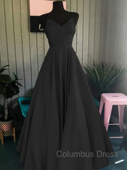 Prom Dresses Tight, A-Line/Princess Spaghetti Straps Floor-Length Satin Prom Dresses With Ruffles