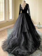 Wedding Dresses With Sleeves, A-line/Princess Square Court Train Tulle Wedding Dress with Appliques Lace