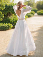 Wedding Dresses Trends, A-line/Princess V-neck Floor-Length Chiffon Wedding Dress
