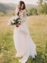 Wedding Dress Classy, A-Line/Princess V-neck Sweep Train Chiffon Wedding Dresses