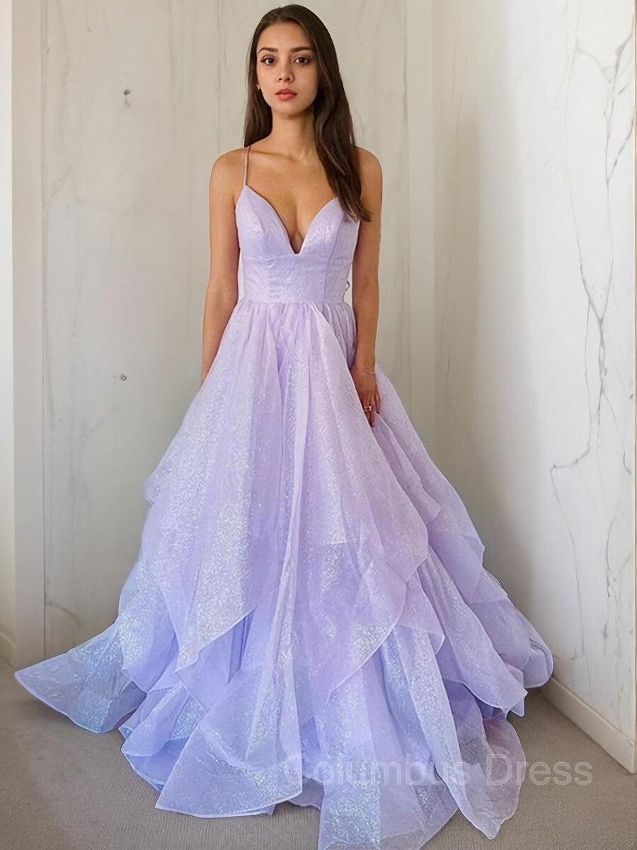 Wedding Photo Ideas, A-Line/Princess V-neck Sweep Train Prom Dresses