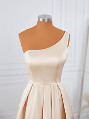 Homecoming Dresses 2038, A-line Satin One-Shoulder Short/Mini Dress