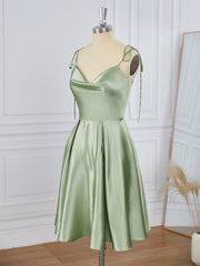 Homecoming Dresses Bodycon, A-line Silk Like Satin Spaghetti Straps Short/Mini Dress
