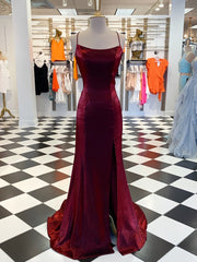 Bridesmaid Dresses Ideas, A-line Spaghetti Straps Ruffles Sweep Train Velvet Dress