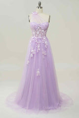 Party Dresses Classy, A-line Strapless Tulle Applique Long Prom Dress