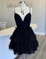 Bridesmaid Dresses Styles, A-line Tiered Short Homecoming Dress,Formal Mini Dresses