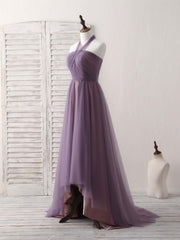Party Dresses For Summer, A-Line Tulle High Low Long Prom Dress Simple Bridesmaid Dress