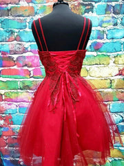 Party Dress Pink, A Line V Neck Dark Red Lace Prom Dresses, Dark Red Lace Formal Homecoming Dresses