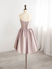Homecoming Dress Tights, A-Line V  Neck Pink Short Prom Dress, Pink Homecoming Dresses