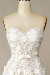 Wedding Dress Fittings, A Line Wedding Dress with Appliques