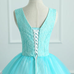 Prom Dresse Two Piece, Adorable Light Blue Tulle with Flowers Floor Length Ball Gown Formal Dress, Blue Sweet 16 Dresses