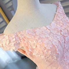 Formal Dress To Attend Wedding, Adorable Pink Tulle Off Shoulder Pink Party Dress , Sweetheart Formal Dress