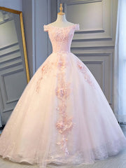 Formal Dress For Wedding Guest, Adorable Pink Tulle Off Shoulder Pink Party Dress , Sweetheart Formal Dress