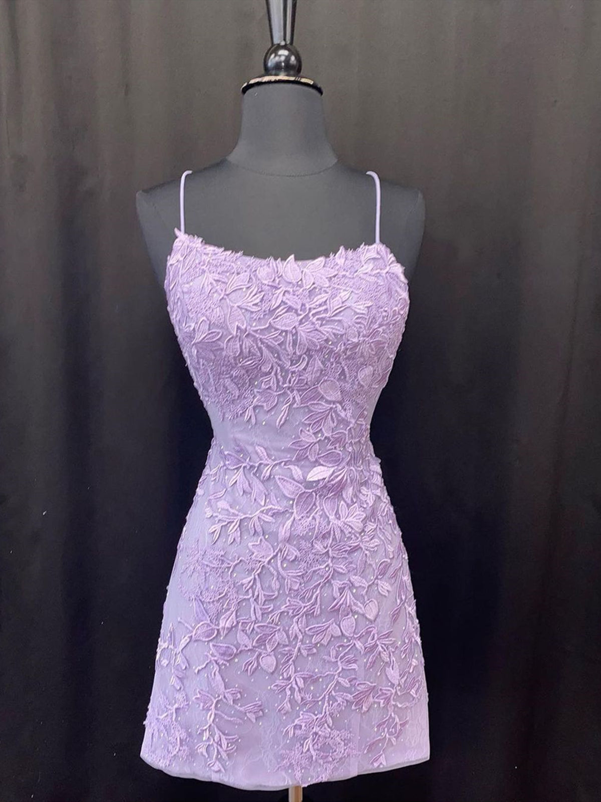 Formal Dresses Outfit, Backless Short Purple Prom Dresses, Open Back Short Purple Lace Graduation Homecoming Dresses