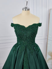 Homecoming Dress Under 66, Ball-Gown Satin Off-the-Shoulder Beading Short/Mini Dress