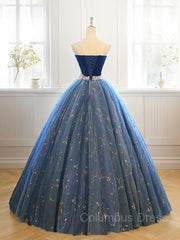 Bridesmaid Dresses Mismatching, Ball Gown Sweetheart Floor-Length Net Prom Dresses With Beading