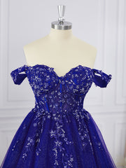 Homecoming Dresses Websites, Ball-Gown Tulle Off-the-Shoulder Appliques Lace Corset Short/Mini Dress