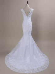 Weddings Dresses Style, Beaded Lace Backless Mermaid  Wedding Dresses