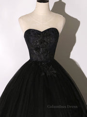 Prom Dress Long Sleeves, Black Long Prom Dresses, Black Lace Formal Evening Dress