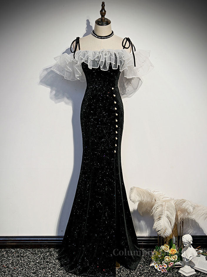 Prom Dresses Inspired, Black mermaid long prom dress, black evening dress